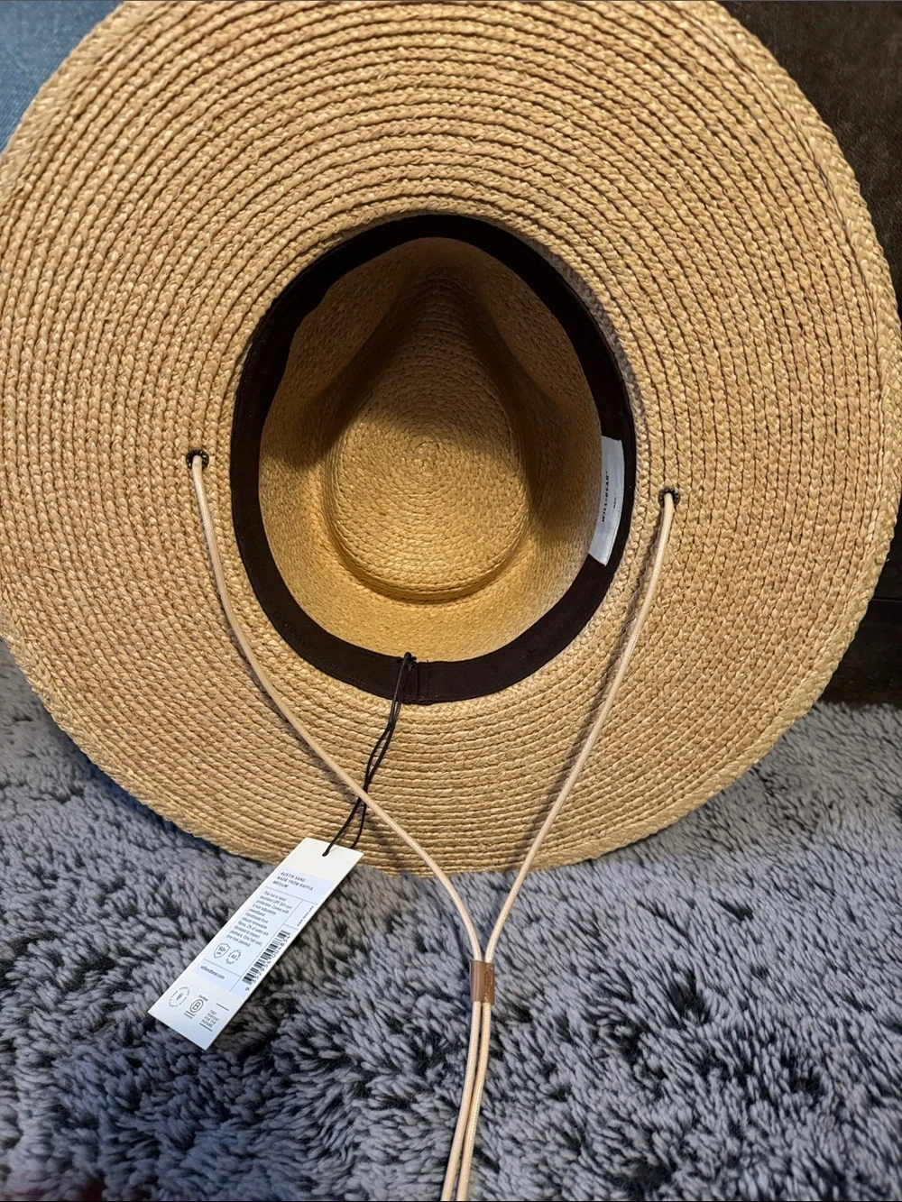 NWT Will Bear Wide Brim Straw Sun Hat - Natural Tan